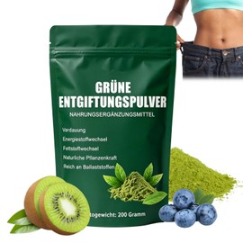 Green Detoxification Powder, 200 g Superfood Powder Helper, Green Powder Helper, Natural Plant Powder, Vegan, Greens Plant Powder, Green Balance & Fibre Cleaning