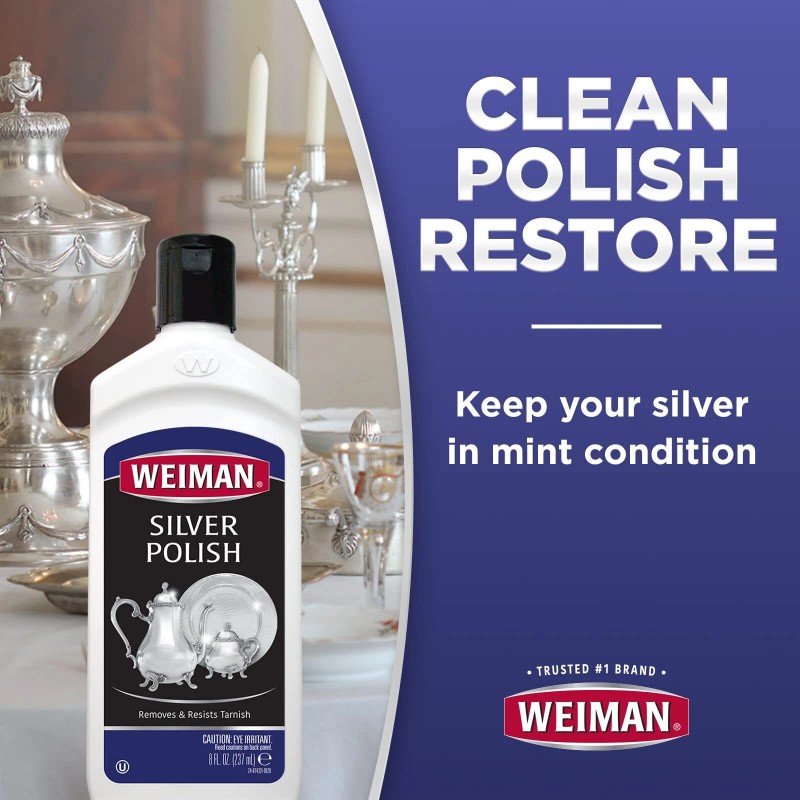 Weiman Silver Polish Cleaner Long Lasting Shine Anti Tarnish Formula