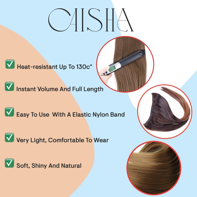 CAISHA 50cm 1 Tresse Extension mit Gummiband Extensions Haarverlängerung Haarteil