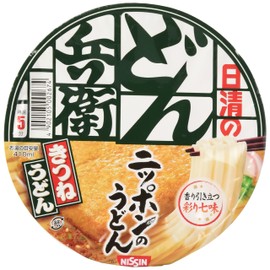 Nissin Donbei Kitsune Udon, Instant Japanese Udon Noodle with Fried Tofu, Strong Taste, 3.4oz X 6 bowls (For 6 Servings)[japan Import] by N/A