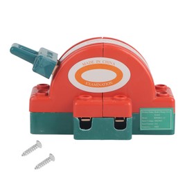 Oumefar 2 Pcs 32A 220V 2 Pole Disconnect Knife Switch Double Throw DPDT Power Disconnect Switch Orange Household Circuit Knife