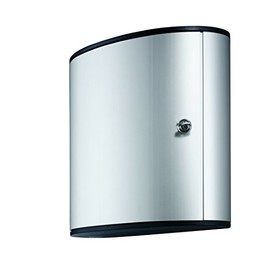 Durable Wall Mounted Secure Key Cabinet with Keyed Lock, Holds 18 Key Tags, 11-3/4 x 4-5/8 x 11 Inches, Brushed Aluminum (195123)