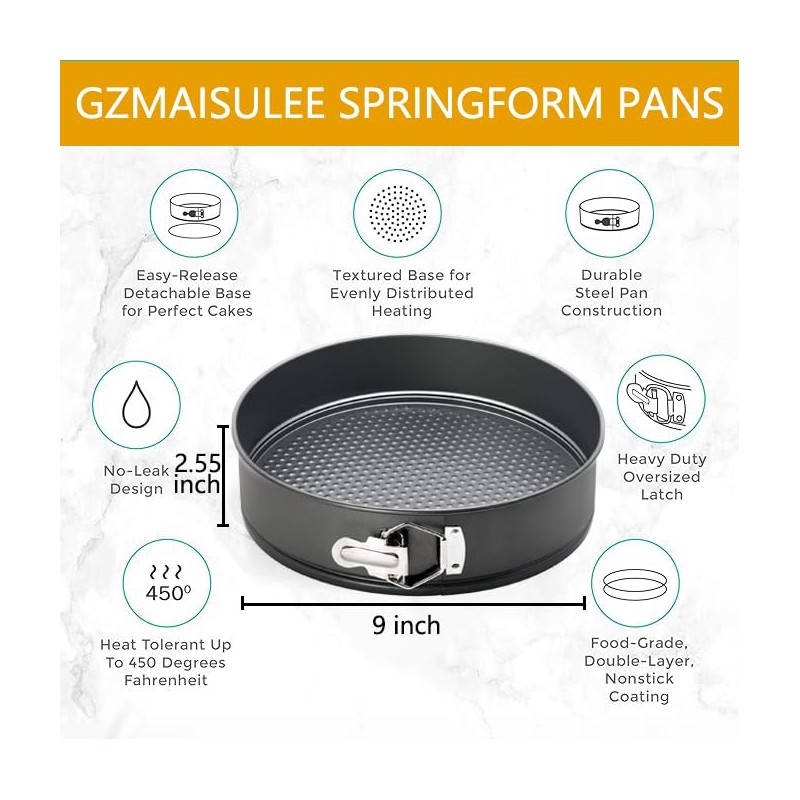 Springform mit Flachboden 24 cm runde Backform mit Antihaftbeschichtung, runde