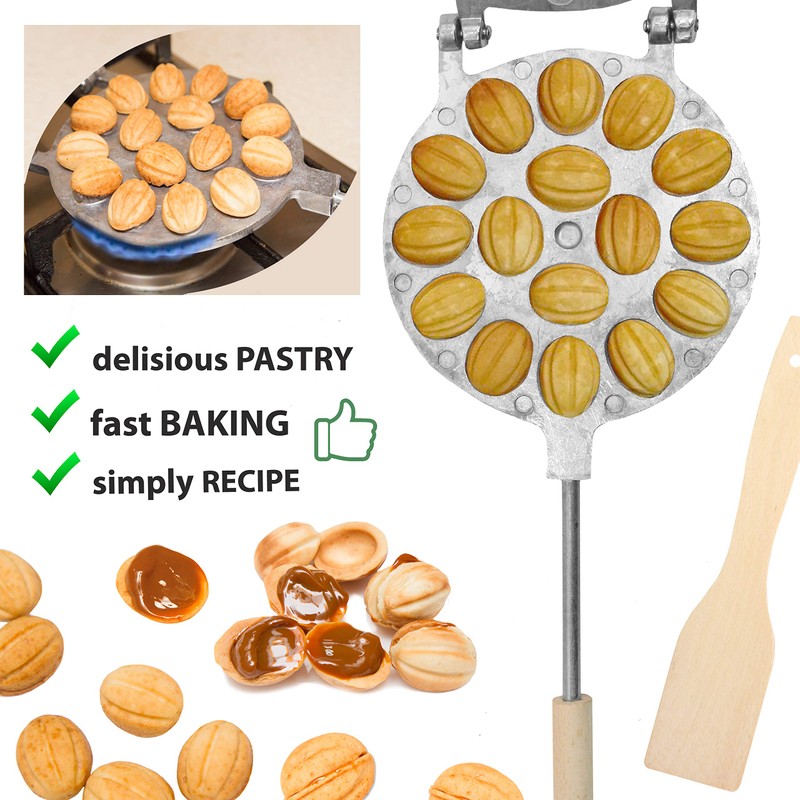 PetriStor Walnut Cookie Mold Maker 16 nut Oreshki Mold Maker