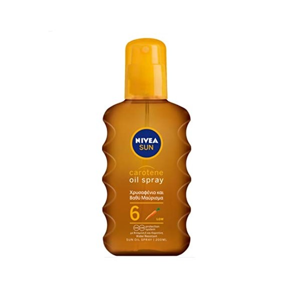 Nivea Sun Deep Tanning Oil Spray SPF 6, Golden & Lond-Lasting Tan 200ml