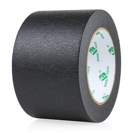 BOMEI PACK Masking Tape for Construction Black, Width 3.0 inches (75 mm) x Length 166.3 ft (50 m), General Purpose Painter Tape, 1 Roll