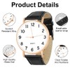 OFFCUP Men's Analogue Quartz Watch with Leather Strap, Minimalist Watch