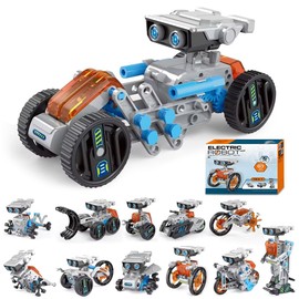 EUBSWA 12-in-1 Electric Robot Toy, STEM Experiments, DIY Educational Toy, Robot Children's Gift for Boys from 6-10+ Years
