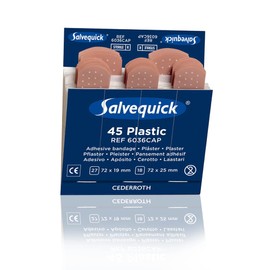 Salvequick® - Refill Inserts, Double Pack FLEXEO Economy Set 6xREF6036 Plastic and 6xREF6444 Textile (Including Note on Plaster Application)