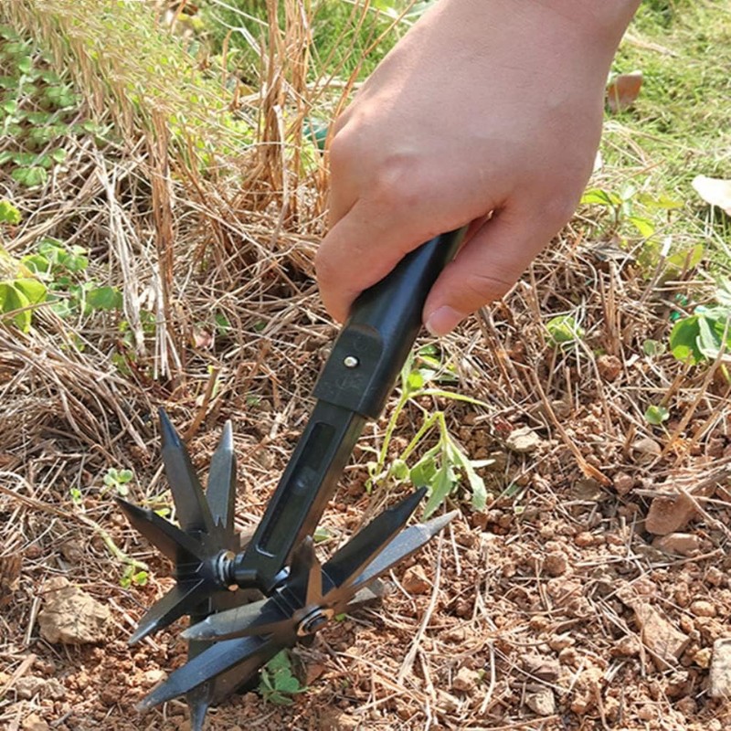 Rotary Cultivator Tool, Garden Handheld Tiller, Cultivator Cordless Tiller for