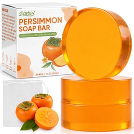 Persimmon Soap Bar 3 Pack, Natural Deodorant Soap for Body Odor Control