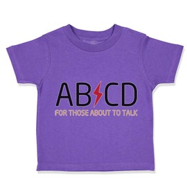 Toddler T-Shirt Ab Cd ABCD Rock & Roll Funny Humor Cotton Coolest Little 1 Boy & Girl Clothes Best Little 1 Baby Funny Tee Purple Design Only 3T