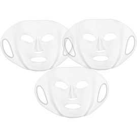 VICASKY 3 piezas Cubiertas de Mascarilla Facial de Silicona Reutilizables Transparentes Ajustables y Ligeras para Cuidado Facial y Retención de Hidratación Rutinas de