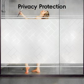 Window Privacy Film Frosted Glass Window Film Sun Blocking Window Tinting Film for Home, Static Clings Removable Frosting Bathroom Door Window Covering, 29.5 inch x 78.74 inch