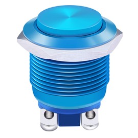 Twidec/19mm Waterproof Blue Metal Shell Momentary Raised Top Push Button Switch 3A/12~250V SPST 1NO Start Button for car Modification Switch M-19-BU-G
