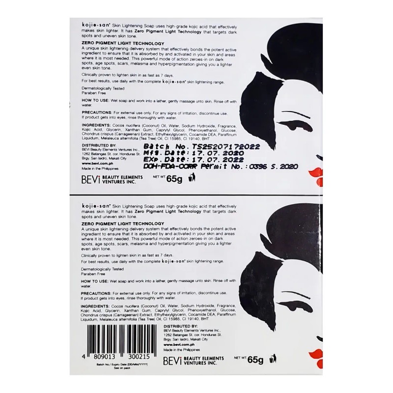 Kojie San Jabón Original Blanqueamiento Ácido Kójico 2x 65g