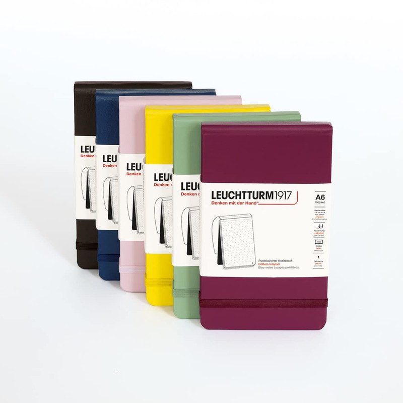 LEUCHTTURM1917 364416 Notepad Pocket (A6), Hardcover, 184 Numbered Pages, Dotted,