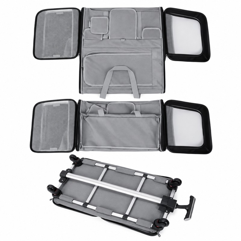 Rolling Pet Carrier with Wheels for Cats & Dogs, Foldable