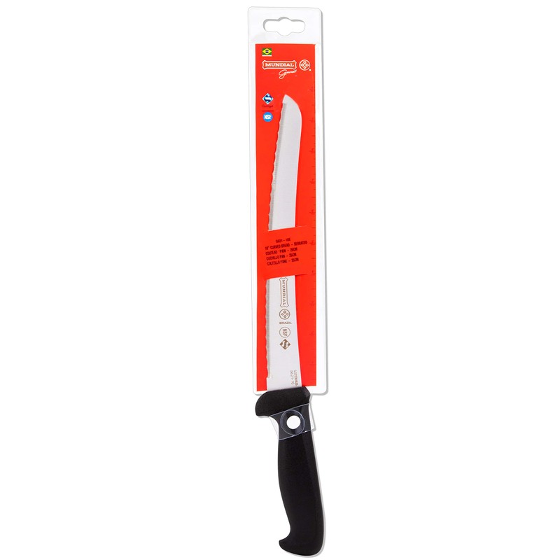 Mundial 10-Inch Curved Micro-Serrated Bread Knife, High-Carbon Stainless Steel Blade,