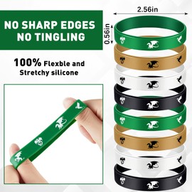 Skylety 24 Pieces Dragon Party Favors Dragon Themed Rubber Bracelets Silicone Wristbands Prints Rubber Bracelets Colored Stretch Wristband for Party Birthday Supplies Present