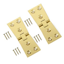 TERF® Heavy Duty Polished Brass Counter Flap Hinges 100mm X 32mm (4'' X 1 1/4'') Counterflap Hinge use for Pub Bar Shop Counter Flap Hatch Open Up Fittings including Fixing Screw - Pack of 2