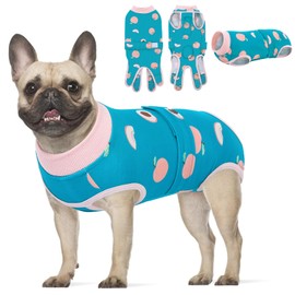 KOESON Recovery Suit for Dogs, Female Male Pet Surgery Onesie Post Spay Neuter, Professional Dog Abdominal Recovery Shirt with Pee Hole, Soft Surgical Bodysuit Anti-Licking, Pink Peaches M