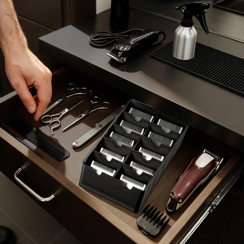 1 Pack Black Clipper Blade Holder 10 Slot Clipper Razor