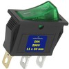 Switch Single Pole Green Luminous 250V 15A 3 Buttons 6.3