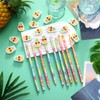 AmazingSpark 32 Pcs Tropical Pencil with Pineapple Eraser Topper Luau