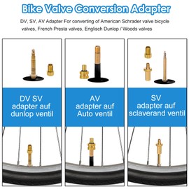 14PCS Bicycle Valve Adapter DV SV AV Converter,Presta Schrader Valve Adapter, Ball Pump Needle, Inflation Needle, Tire Valve Caps,Air Pump Needle Set for All Bike,Sports Ball,Pump,Inflatable Equipment