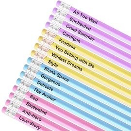 GIFTSFARM GIFTSFARM Taylor 16 Iconic Hits Pencil Set, Gift Merch for Music Lovers, Taylor Gifts for Birthday Girls, Blue Yellow Pink Purple Pencils, Gifts for Women