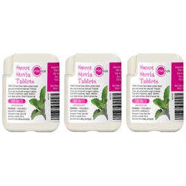 PINK SUN Stevia Tablets 3 x 500 Tabs - Sweetener Sugar Alternative Replacement Vegetarian Vegan Gluten Free Low Carb Non GM Zero Calories - Bulk Buy