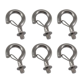 Zerniple (6 Pieces) M8 Hanging Hook 304 Stainless Steel Screw in Ceiling Hook Eye Hook with Spring buckle