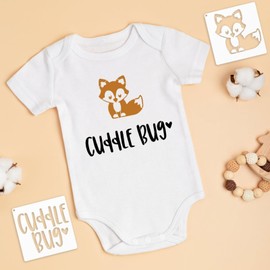 Varku 22 PCS Baby Shower Stencils PET for Onesie, Infant One-Piece Deorative Kit Lovely Cartoon, Boy Girl Baby Shirt Fabric Stencils for Clothes, Phrases Mixed Animal Patterns Templates