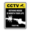 2 x 20cm Tall Funny CCTV Sign Vinyl Stickers -