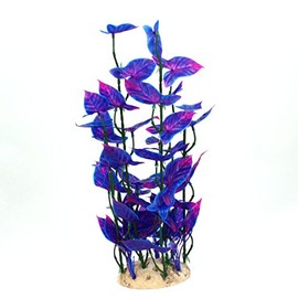 Ruilogod Plastic Aquarium Flower Grass Plant Decor 14 Inch Blue Purple (id: 771 b41 a20 20d 7f3, Small, 771b41a2020d97f3d7280c463202f3