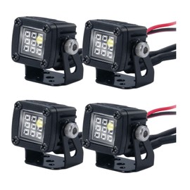 MORFUM RC Car LED Lights Headlights Headlamp Square Lens Spotlight 4PCS Compatible with 1/10 RC Crawler Car TRX4 TRX6 Axial SCX10 90046 RR10 D90 Upgrades Parts (A-9 Holes)