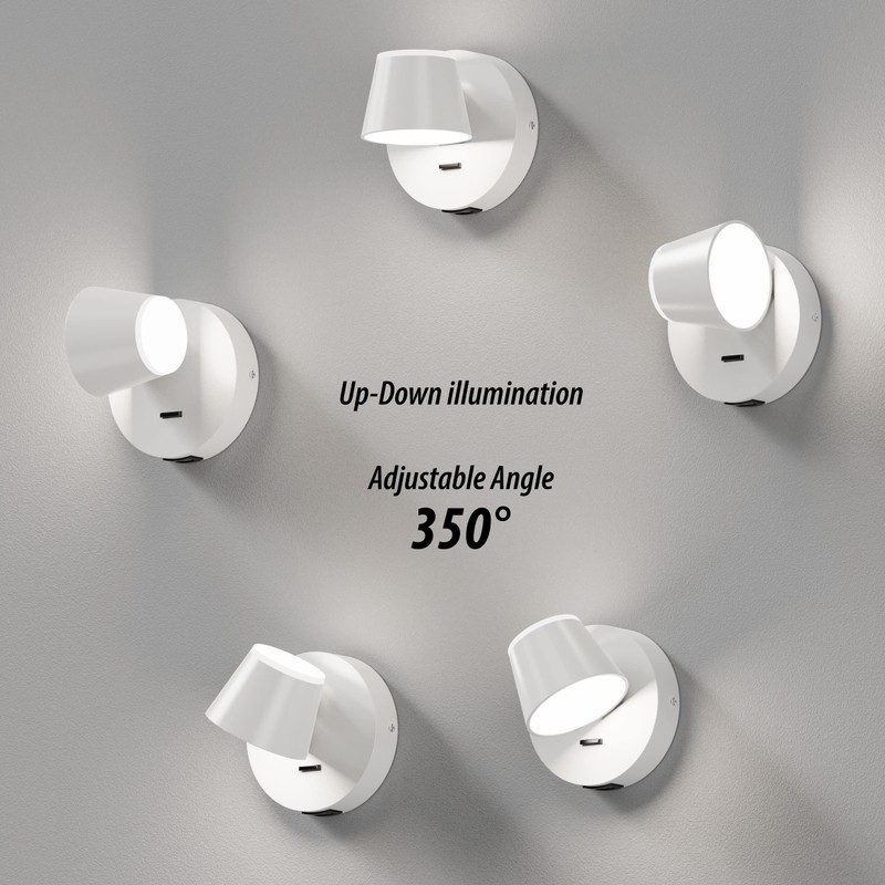URSOLA Wall Light LED Wall Sconce with On/Off Switch USB