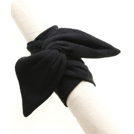 Vingtaine H7382-BK- Suede Style Wire Pony Wide Hair Arrangement Casual Wired Hair Access