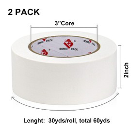 2 Pack Duct Tape Heavy Duty,9 Mil Thickness,2 Inches x 30 Yards,Strong Industrial Strength,Flexible,No Residue,Waterproof and Tear by Hand,Multi-Use for Indoor & Outdoor Repairs(White)