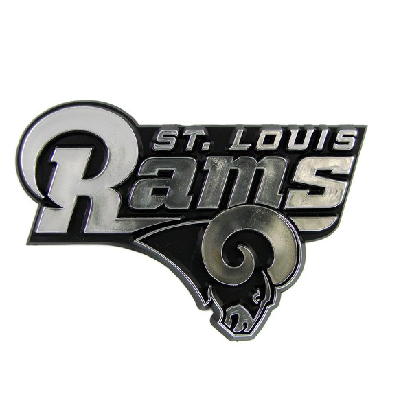 FANMATS 60285 Los Angeles Rams Molded Chrome Plastic Emblem