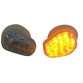 Alchemy Parts Pair of Fairing Flush Mount E-Approved LED Indicator for Motorcycle Clear Lens