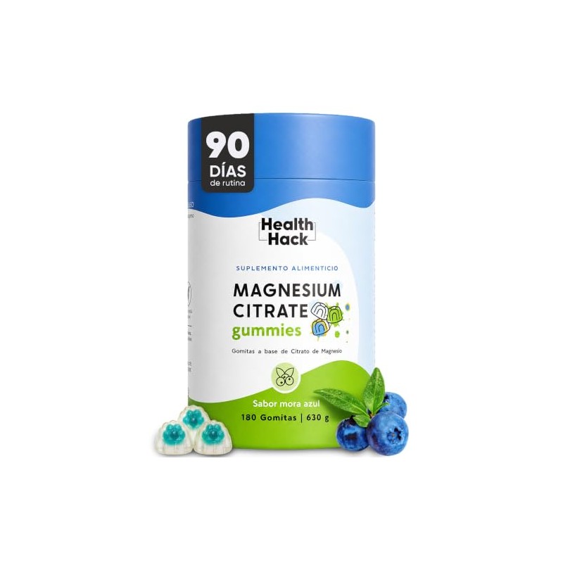 Citrato de Magnesio 180 Gomitas para Adulto Sin Azúcar Magnesium
