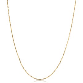 Kooljewelry 14k Yellow Gold 1.1 mm Diamond-cut Cable Chain Necklace (16 inch)
