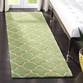 Safavieh Chatham Collection CHT935B Handmade Geometric Premium Wool Runner, 2'3" x 7' , Green