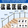 Muzata Aluminum Black Stair Cable Railing Post 36 Inch for