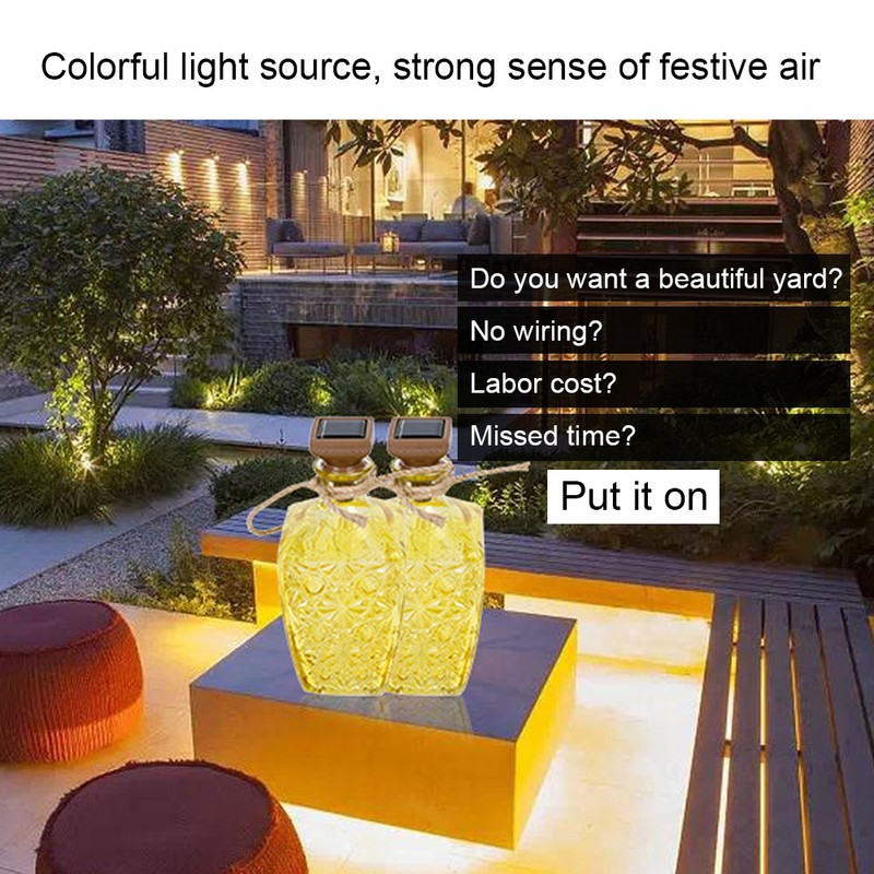 6PCS 20LED Solar String Lights Waterproof Wine Bottle Cork Lamp