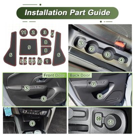 BSTW Compatible with Opel Corsa F 2020-2024 2025 (Manual Brake) Non-Slip Mats, Opel Corsa Rubber Mats Non-Slip Mats for Centre Console, Cup Holder, Door Seam (Red)