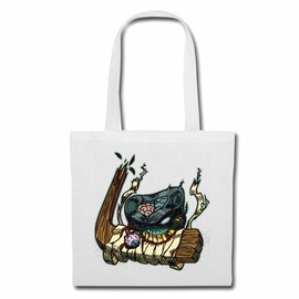 'Shoulder bag "Monster Beist in Ice Hockey Ice Hockey Team Ice Sports Hockey Stick Ice Hockey Hall Ice Skating Puk Bit Wooden Bat Kaputt Shopping Bag School Bags Tur