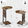 Vagusicc C Shaped End Table with Charging Station, 32" Tall